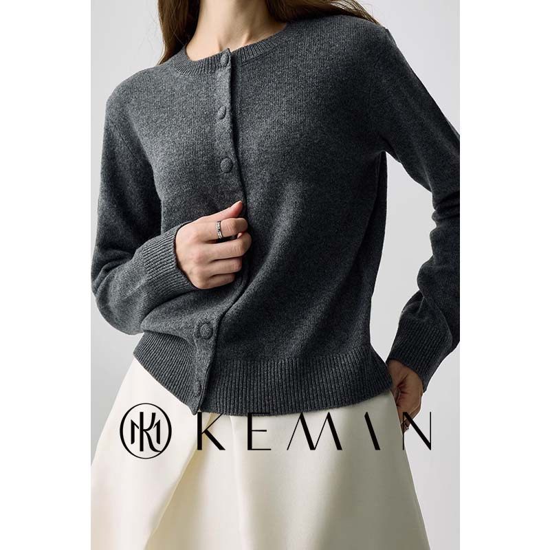KEMAN珂曼女装 秋冬新款圆领单排扣长袖针织羊毛绒衫内搭打底显瘦,女装/女士精品,羊绒衫,淘宝优惠券,粉丝福利购,淘宝优惠卷