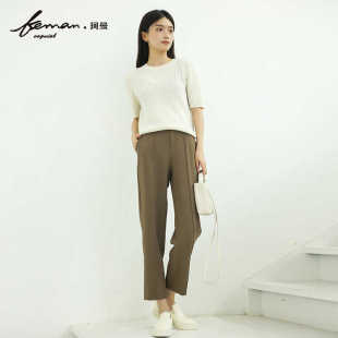 裤 垂感宽松休闲西裤 九分裤 珂曼女装 小脚裤 西装 百搭时尚 女 春秋新品