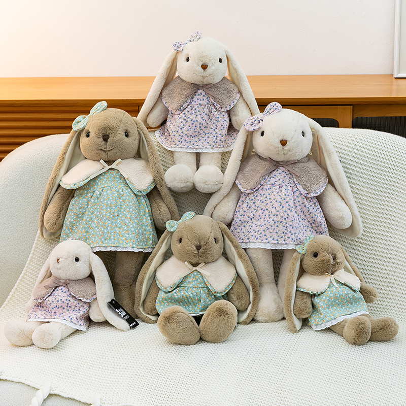 可爱斑妮兔毛绒玩具长耳穿衣兔子抱枕少女心布娃娃安抚搂抱礼物女