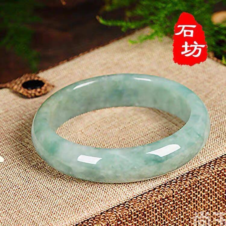 玉手镯女款天然玉镯翡翠色浅绿手镯转运玉石玉器旺夫真玉镯子特价