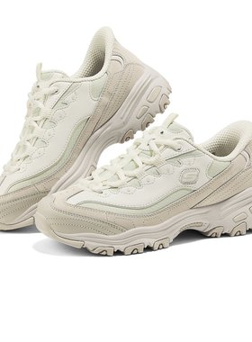 Skechers斯凯奇2025新款女士轻质舒适百搭绑带熊猫老爹鞋150864