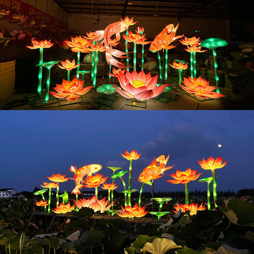 荷花灯牡丹花彩灯仿真莲花灯现货
