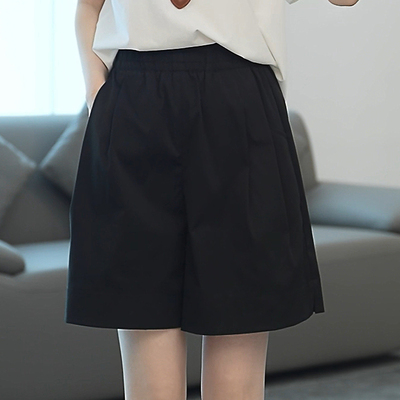 黑色休闲短裤女2025夏季新款高腰宽松显瘦百搭大码女士薄款裤子潮