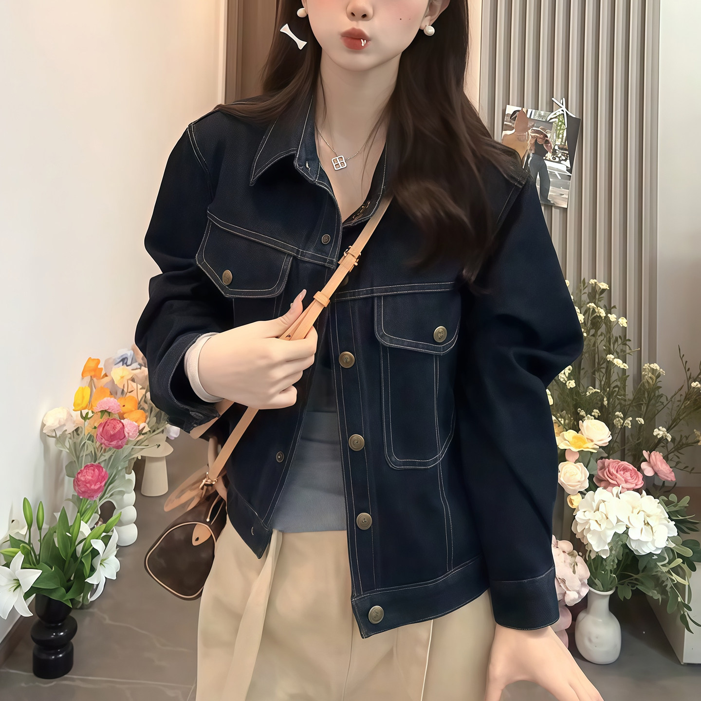 牛仔短外套女2026秋季新款爆款百搭设计感复古洋气大码女士上衣潮图片