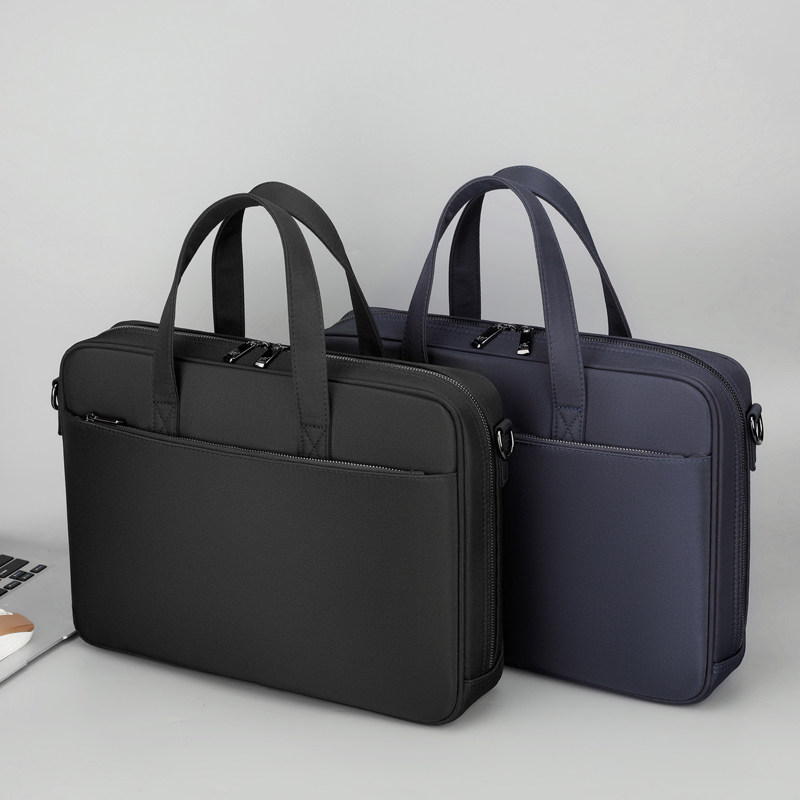 超威保罗男士牛津布手提包商务出差公文包斜挎包电脑包会议资料袋