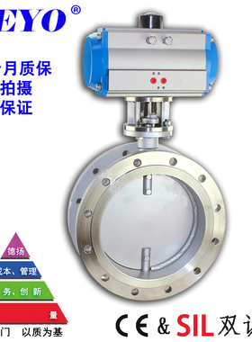 D641W气动通风蝶阀,风量调节阀RTO,高温零泄漏不锈钢环保废气阀