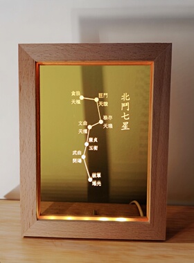 南斗六星北斗七星摆件灯北斗符魁星五岳图精雕USBLED夜灯七星君灯