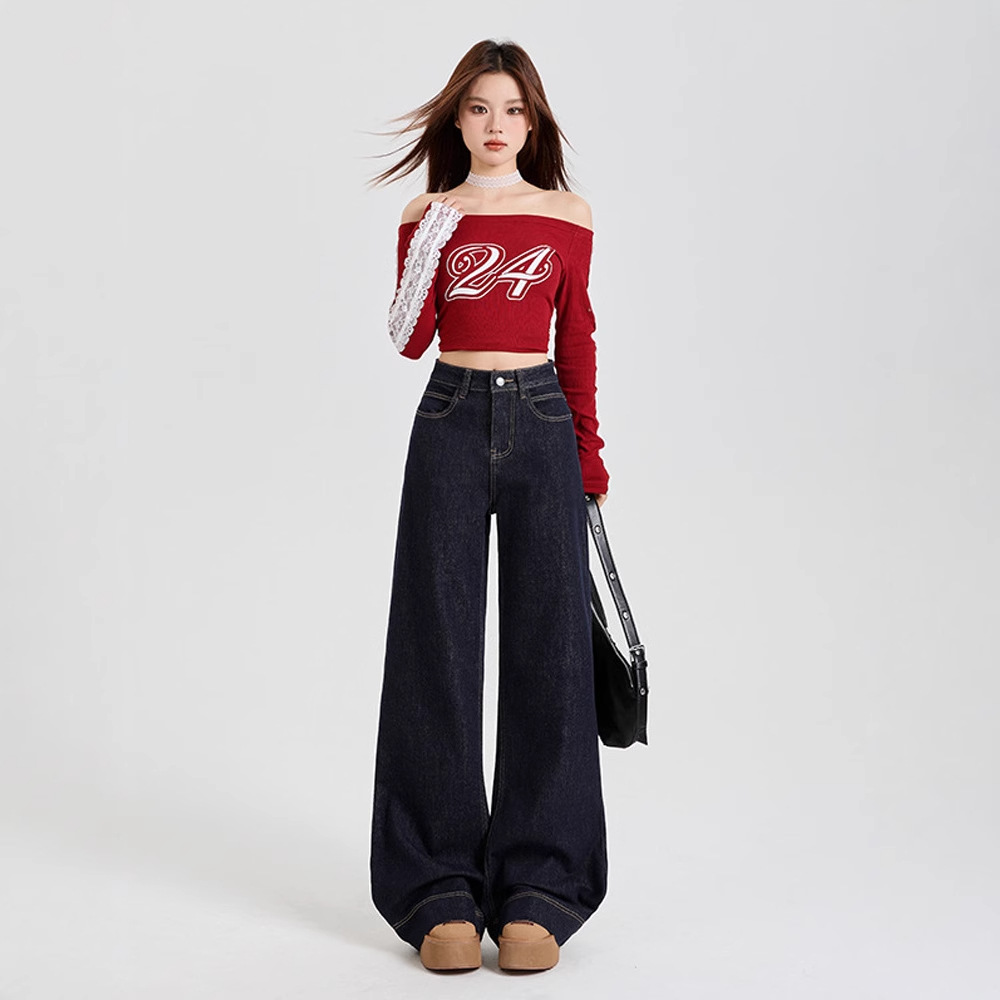 梨形身材| 微胖轻熟风高腰微喇叭牛仔裤女2025年春款四面弹微弹