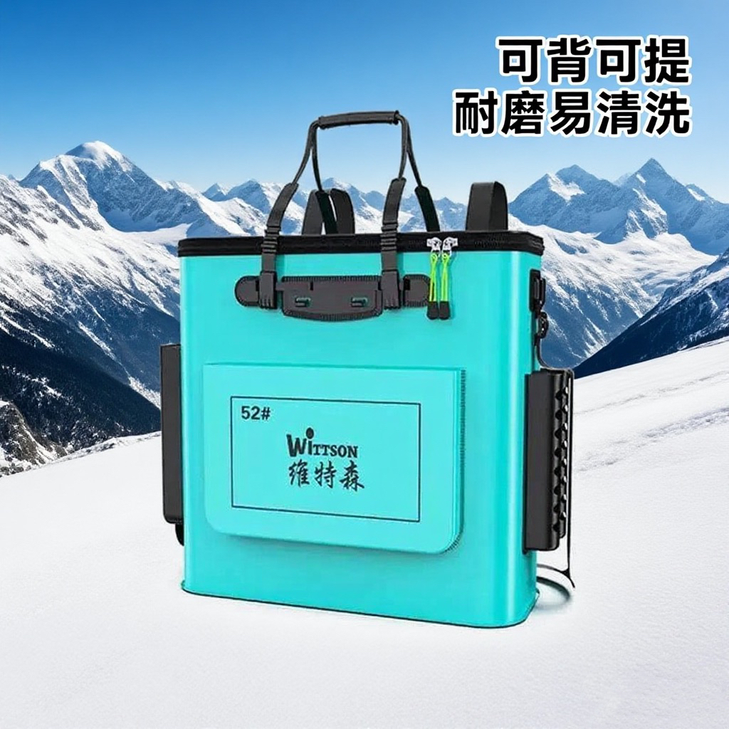 新款双肩钓鱼桶钓箱加厚鱼护桶装鱼桶多功能活鱼桶折叠功能渔具包
