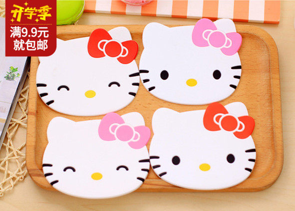 凯蒂猫 卡通 隔热垫 KT猫杯垫 碗垫 猫头防滑垫 少女心硅胶杯垫|ruв категории фестиваль товаров/подарок, культурные, творческие товаров, культурные, творческие подставки/коврик - от Buy2taobao.com для оказания профессиональной услуги покупки агента Taobao