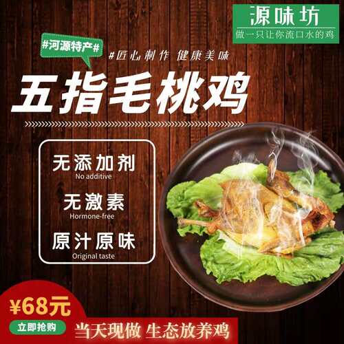 五指毛桃鸡即食五香鸡整鸡手撕鸡河源传统美食整鸡550g - 封面