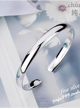 足银999.9开口简约光面贵妃镯
