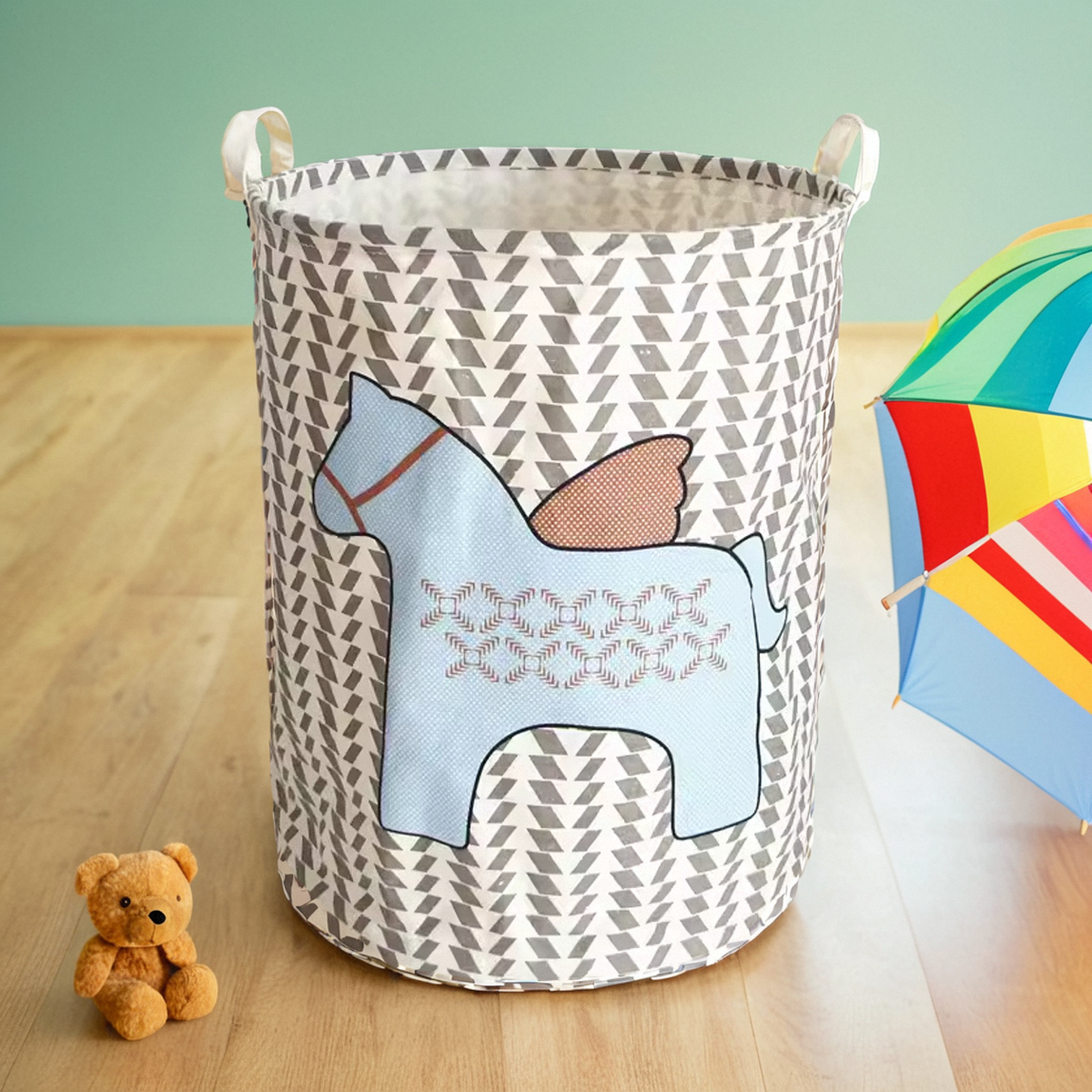 北欧棉麻材质收纳筐脏衣篮玩具桶