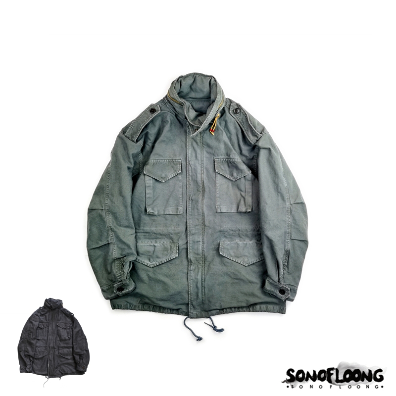 SONOFLOONG军事风廓形水洗夹克
