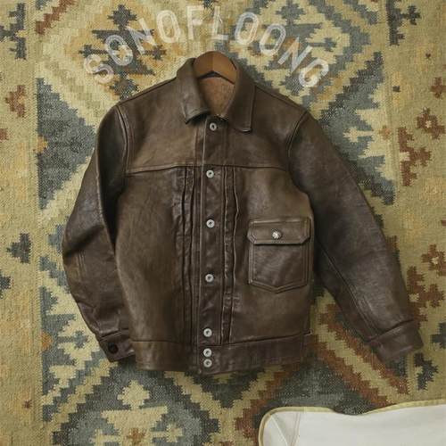 复古水洗做旧506小牛皮皮衣