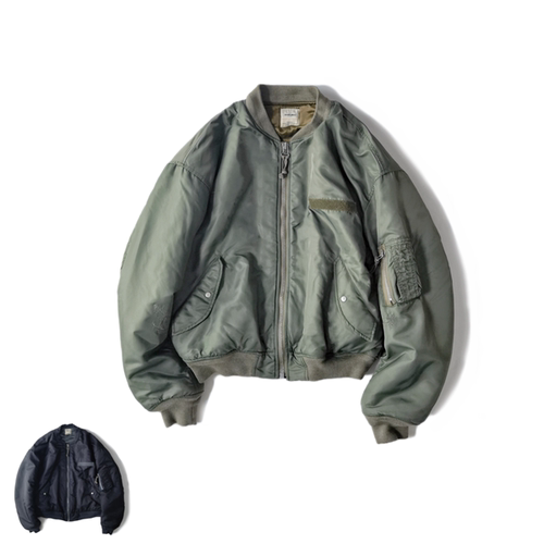 SONOFLOONG宽松破坏补丁MA1夹克