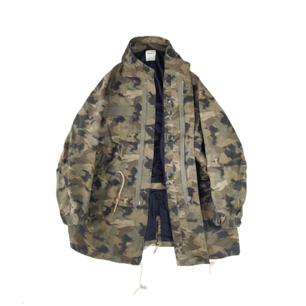 SONOFLOONG复古水洗M65 PARKA M51风衣笔触迷彩大衣宽松廓形潮牌