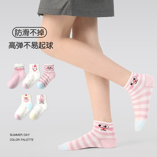 女童袜子薄款春夏季隐形袜浅口网眼透气无骨船袜棉中大童儿童袜子