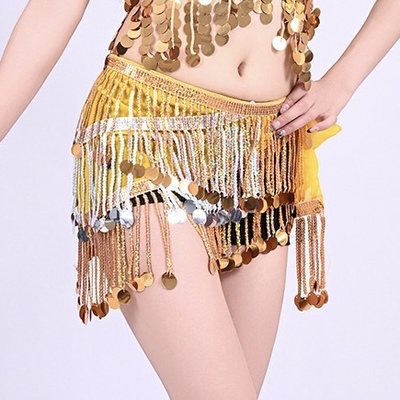 肚皮舞新款亮片流苏腰链东方舞臀巾曳步广场舞腰巾爵士舞屁帘配饰