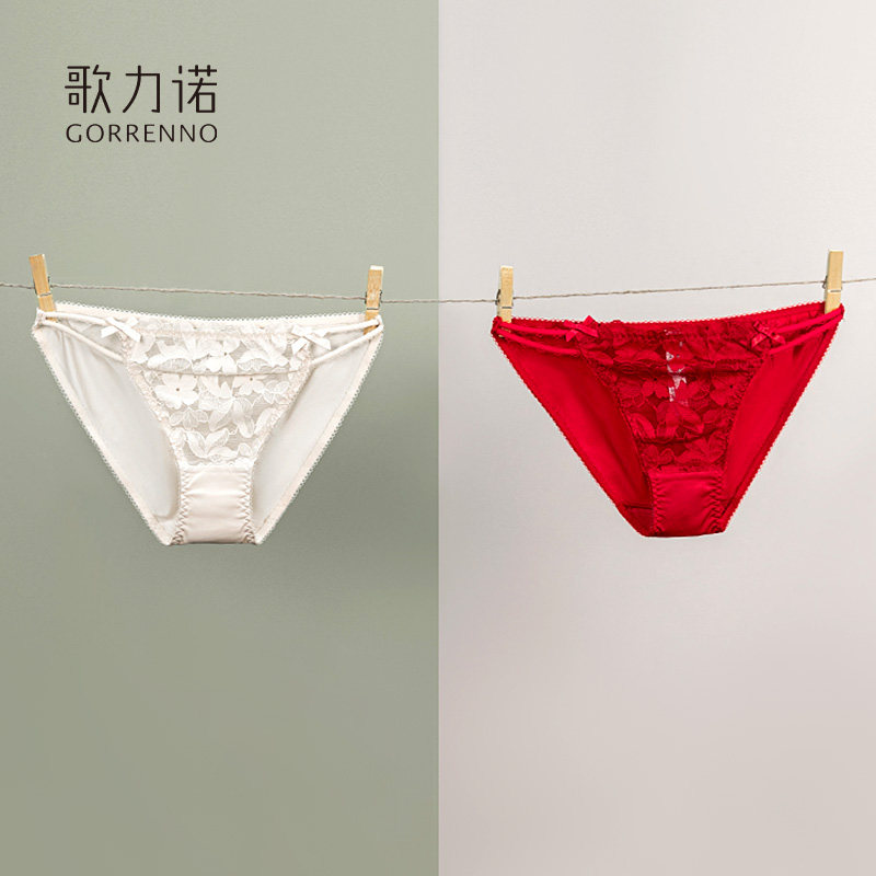 歌力诺本命年蕾丝内裤女款红色薄款性感新款结婚低腰无痕三角短裤,女士内衣/男士内衣/家居服,女三角裤,淘宝优惠券,粉丝福利购,淘宝优惠卷