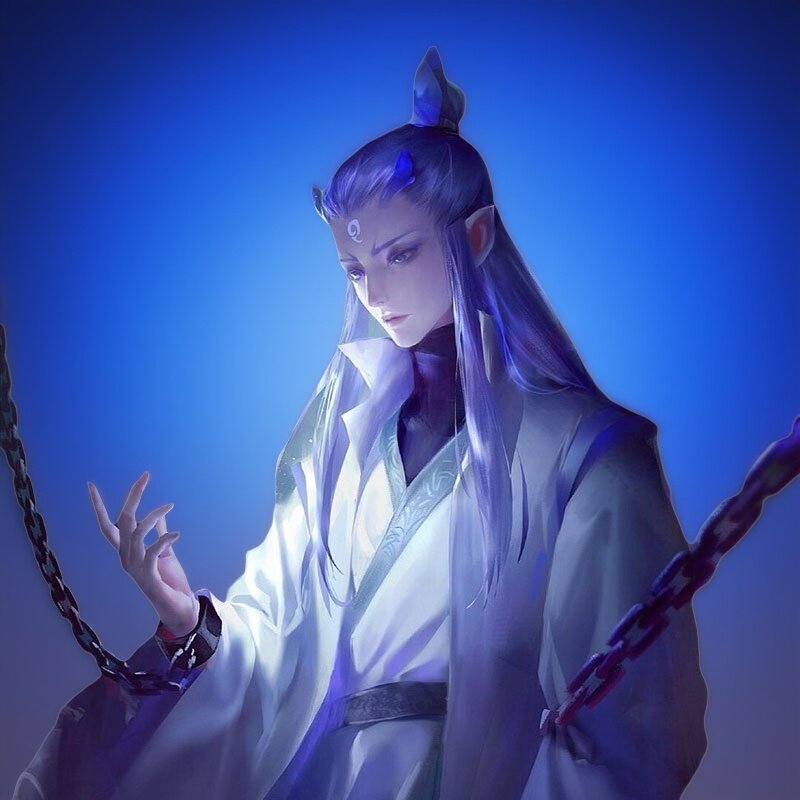 男款敖丙角色扮演cos龙族长款蓝色舞台表演假发仙侠舞台角色头套