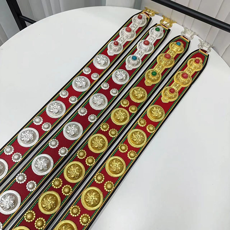 6.5厘米成人腰带藏族皮带合金藏银藏袍腰带表演安多少数民族配饰