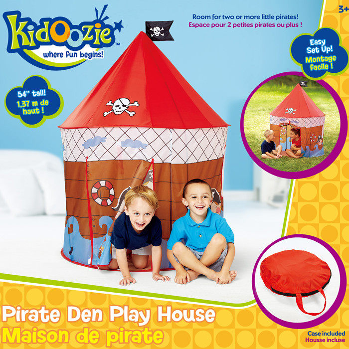 瑕疵美国kidoozie儿童男孩海盗卡通城堡游戏屋蒙古包玩具美亚同款