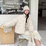新中式盘扣菱格羽绒服女2024冬季新款时尚高级感小个子白鸭绒外套，商品下架区，浙宝253A