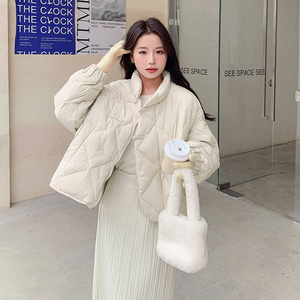 现货复古盘扣立领羽绒服短款253A-Y6607-p210-k298图片