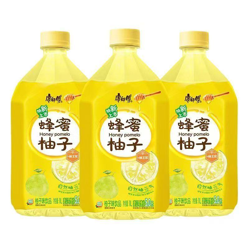 康师傅蜂蜜柚子整箱大瓶1L*4瓶实惠大品牌夏季温润怡人解暑渴饮品