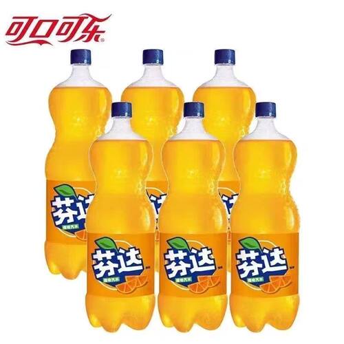 可口可乐芬达橙子口味888ml*6瓶