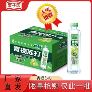 【厂家直发】栗子园苏打水青提味400ml*24整箱