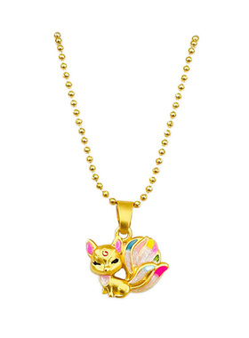 黄铜沙金珐琅九尾狐狸女首饰高级