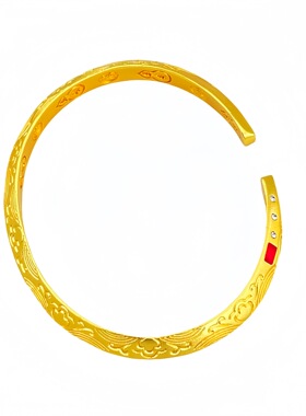 黄铜沙金海棠未央手镯女首饰高级