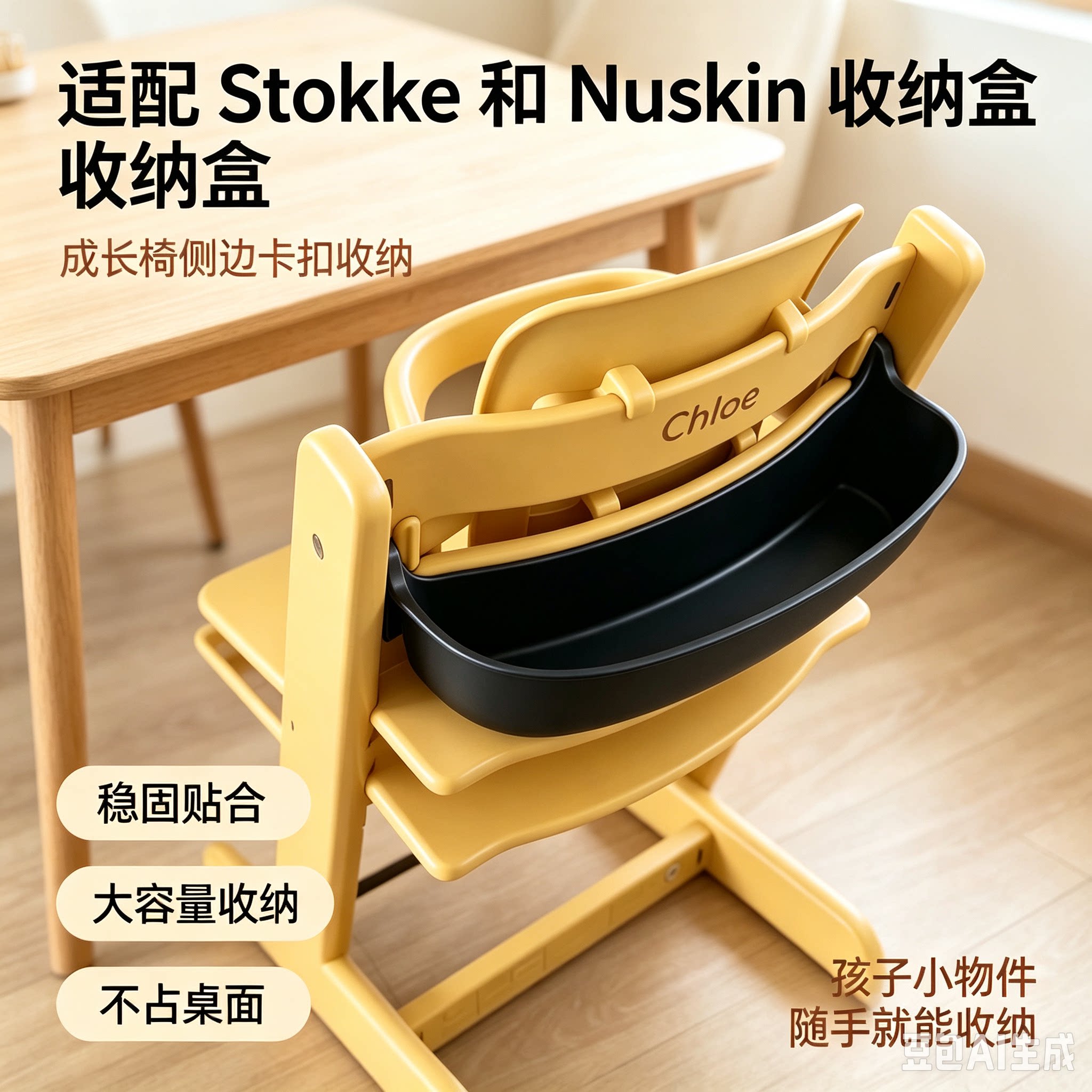 适配STOKKE餐椅挂篮收纳盒图片