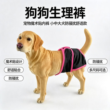 新款狗狗生理裤 宠物魔术贴内裤 小中大犬防骚扰生理裤 宠物用品
