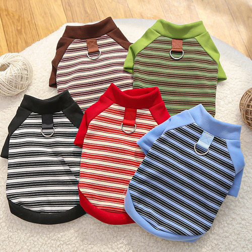 原创条纹狗狗新品猫咪宠物服饰猫衣服狗用品法斗打底衫泰迪跨境