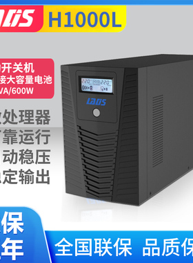 雷迪司H1000L UPS不间断电源1000VA 600W长延时主机 外接12V 电池