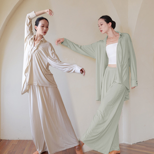 舞瑞祥长空现代舞爵士宽松飘逸禅修纯棉男女款禅愈上衣长裤套装