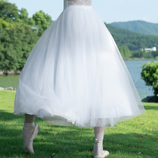 舞瑞祥成人舞蹈芭蕾长裙蓬松飘逸垂感仙气舞蹈考级表演教师长裙