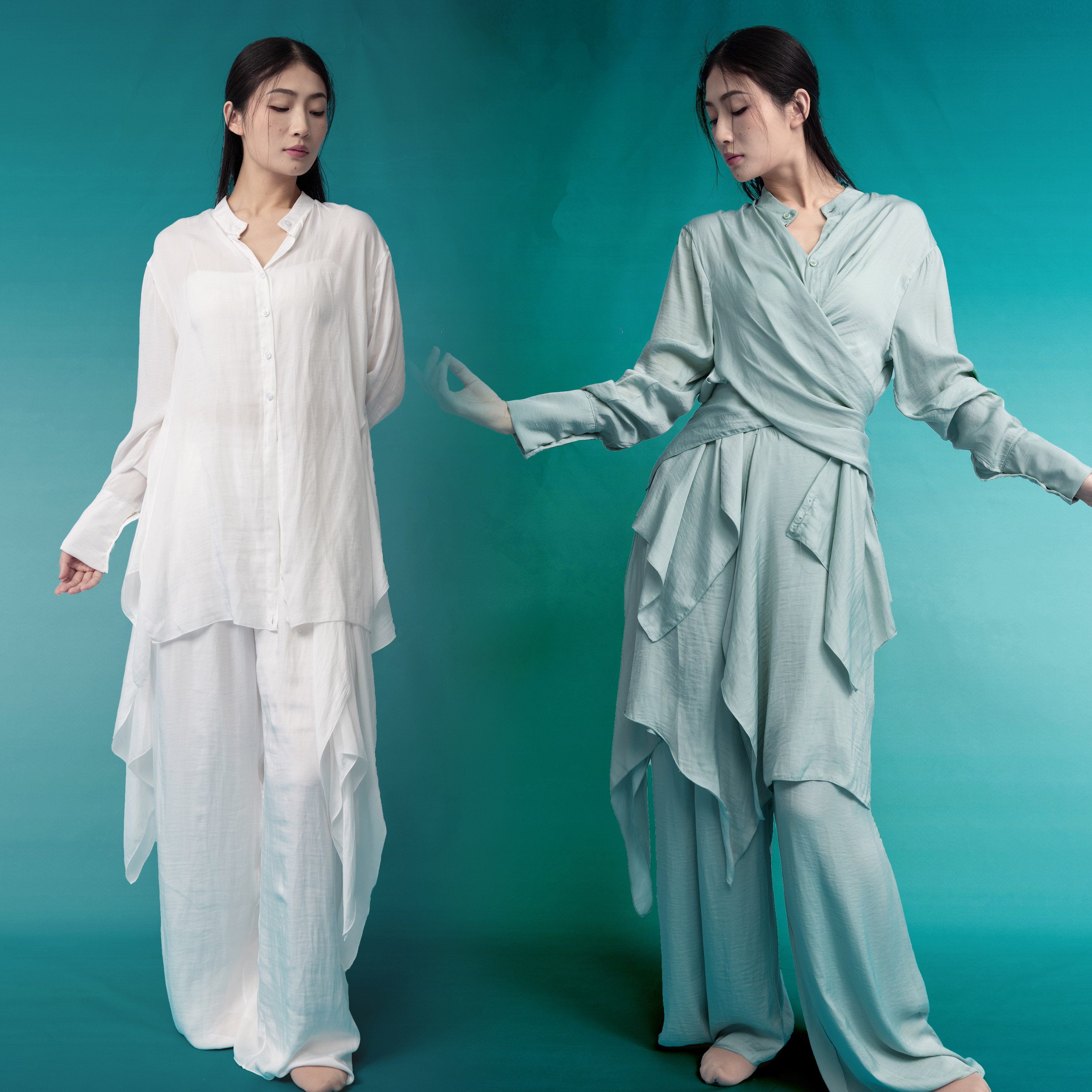 舞瑞祥成人现代舞中国舞练功服装太极功夫舞剑宽松飘逸上衣长裤