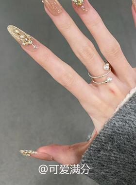 法式复古螺旋仿珍珠戒指