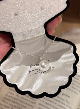 闪钻仿珍珠吊坠项链锁骨链
