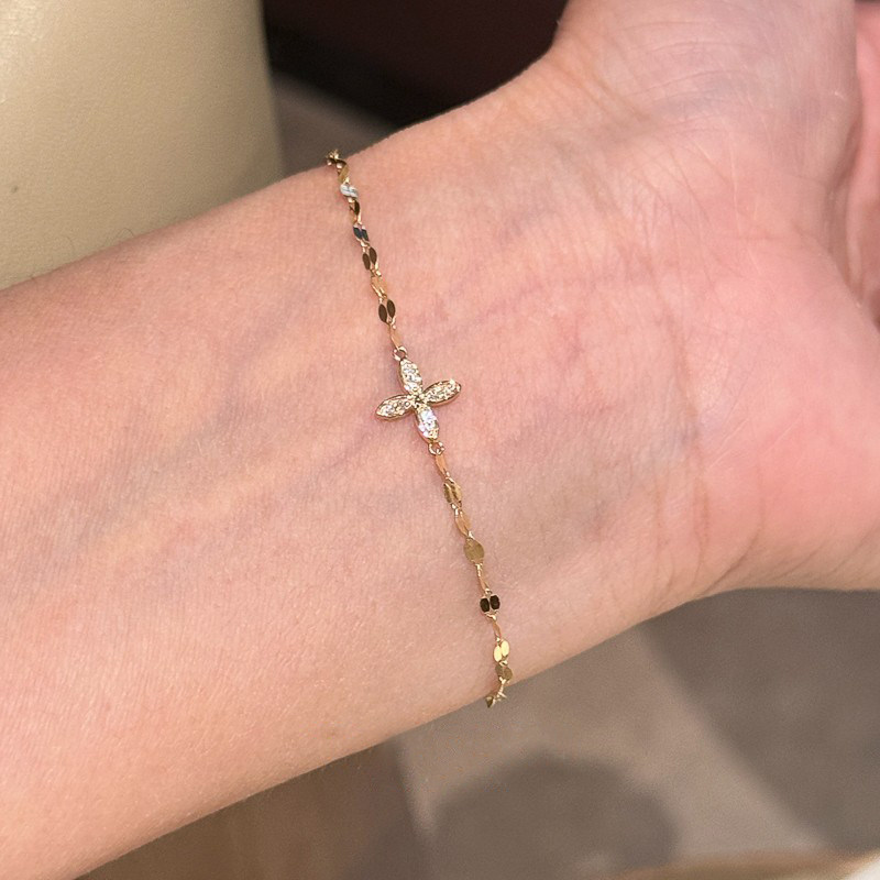 金色满钻四叶花亮片手链女款2025新款轻奢小众精致高级感闺蜜手饰,饰品/流行首饰/时尚饰品新,手链,淘宝优惠券,粉丝福利购,淘宝优惠卷