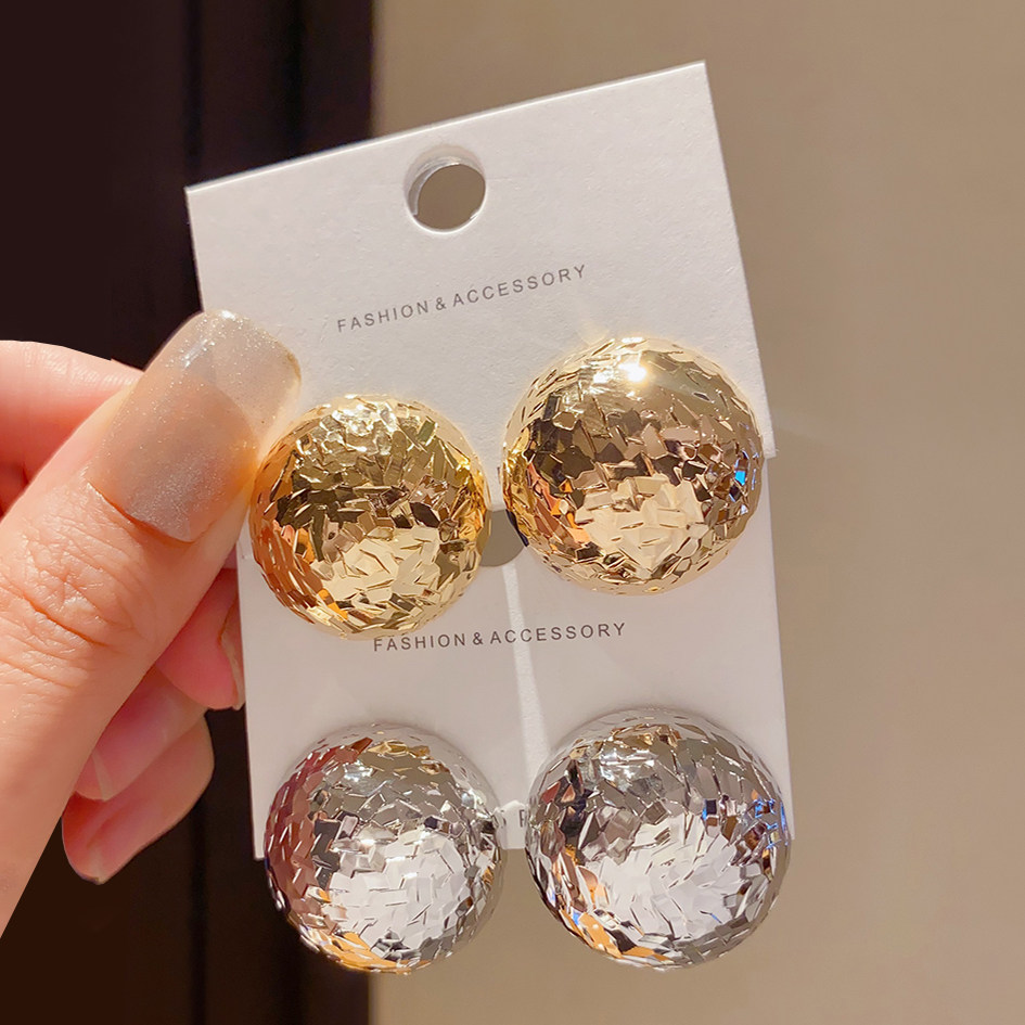 肌理圆形耳钉女2025新款秋冬百搭耳环轻奢小众高级感独特气质耳饰,饰品/流行首饰/时尚饰品新,耳环,淘宝优惠券,粉丝福利购,淘宝优惠卷