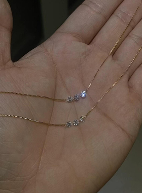 金色细闪锆石项链女2025新款