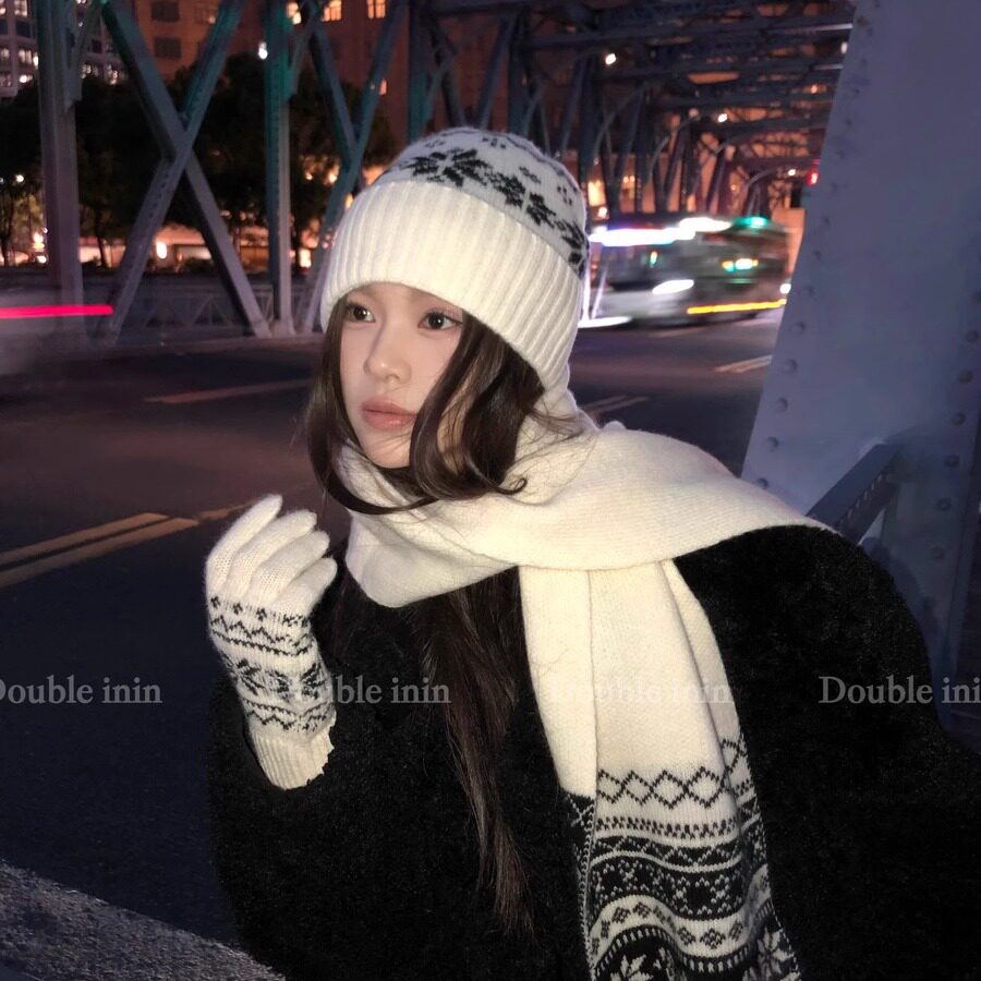 费尔岛风圣诞冬季氛围感包头冷帽女加厚保暖堆帽保暖围巾围脖披肩,服饰配件/皮带/帽子/围巾,二件套,淘宝优惠券,粉丝福利购,淘宝优惠卷