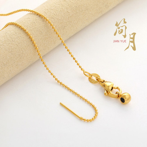 沙金保色小米珠链调节链O字链条盒子锁骨链子吊坠配链配件饰批发