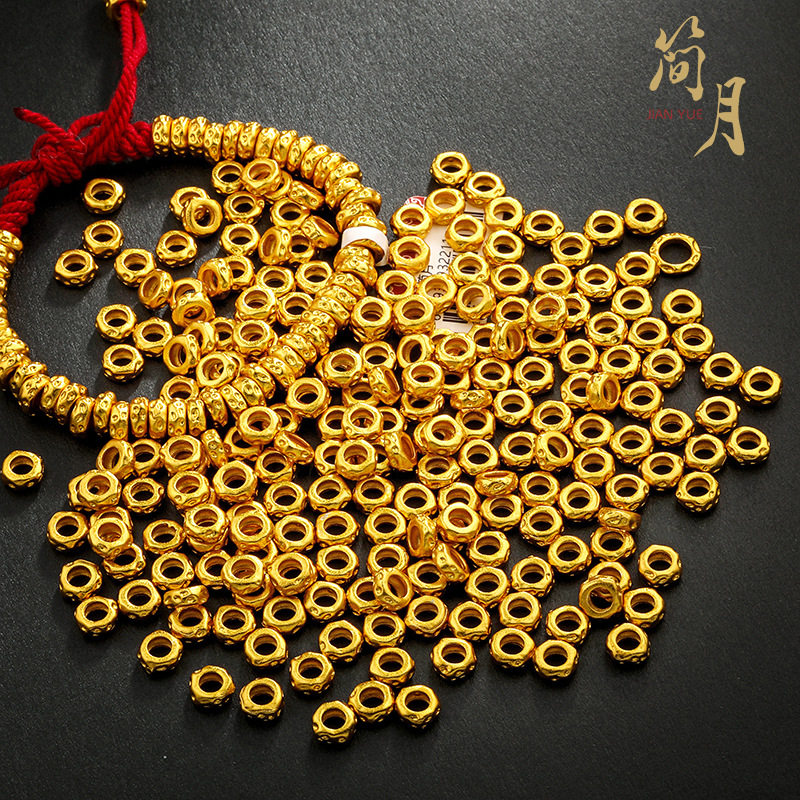 沙金锤纹盘缠片6MM加厚圆圈跑环diy饰品配件隔片隔珠手链项链配珠图片