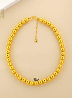 沙金大珠子项链佛珠串转运珠链子空心质感久不掉色手链项链配饰品